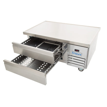 50" 2 Drawer Refrigerated Commercial Chef Base - 12" Depth Pan Equipment Stand, Refrigerated Base Empura