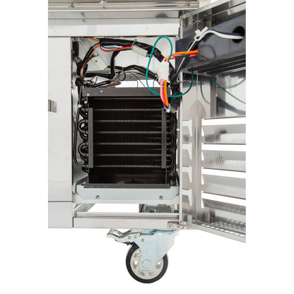 74" 4 Drawer Refrigerated Commercial Chef Base - 12" Depth Pan Equipment Stand, Refrigerated Base Empura