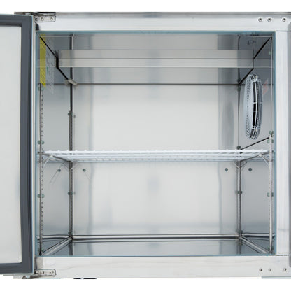 47" 1 Door Commercial Refrigerated Stainless Steel Pizza Prep Table Refrigerated Counter, Pizza Prep Table Empura