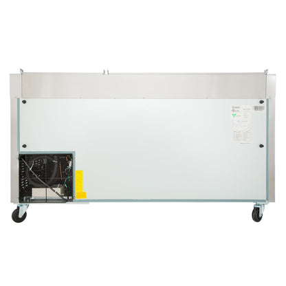71" 2 Door Commercial Refrigerated Stainless Steel Pizza Prep Table Refrigerated Counter, Pizza Prep Table Empura