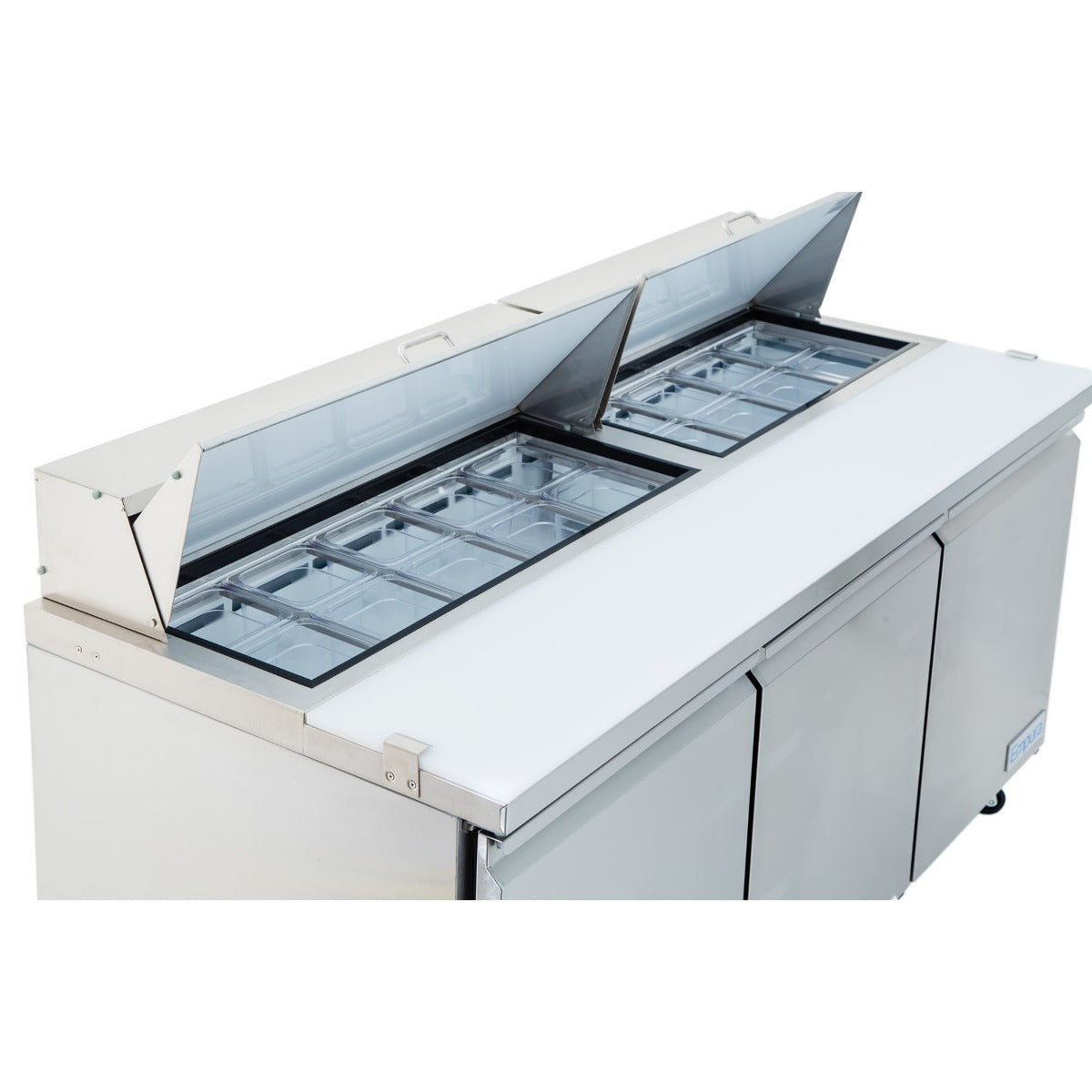 72" 3 Door Commercial Refrigerated Sandwich and Salad Prep Table Refrigerated Counter, Sandwich / Salad Unit Empura