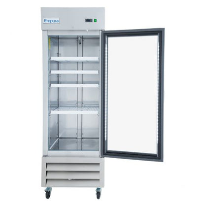 27" One Section Glass Door Reach-In Refrigerator Refrigerator, Reach-In Empura