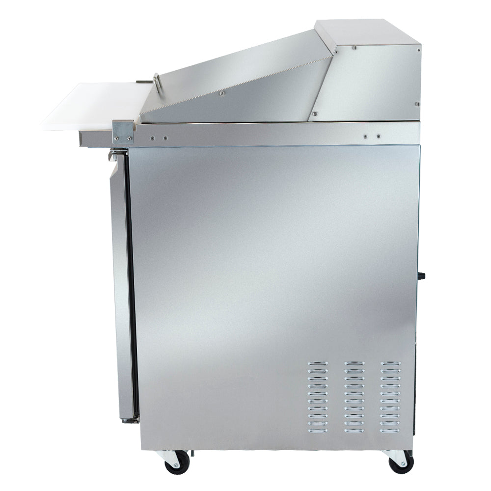 29" 1 Door Commercial Mega Top Refrigerated Sandwich and Salad Prep Table Refrigerated Counter, Mega Top Sandwich / Salad Unit Empura