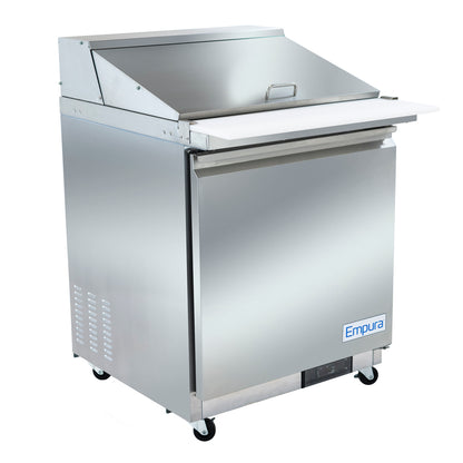 29" 1 Door Commercial Mega Top Refrigerated Sandwich and Salad Prep Table Refrigerated Counter, Mega Top Sandwich / Salad Unit Empura
