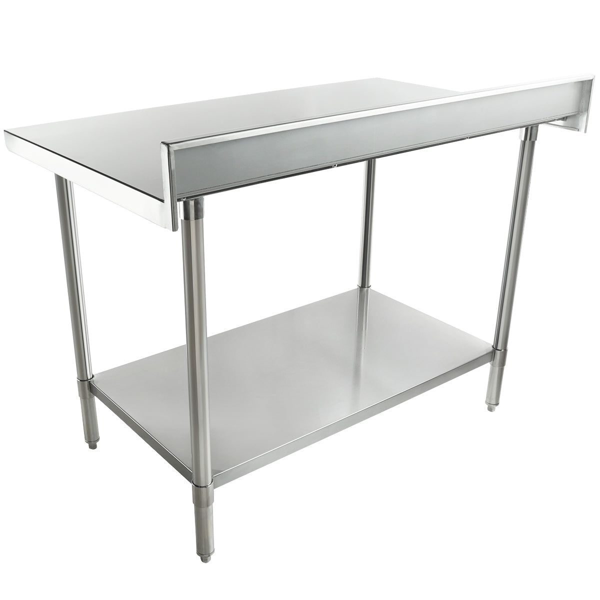 Empura 48" x 30" 16-Gauge 304 Stainless Steel Commercial Work Table with 4" Backsplash plus 430 Stainless Steel Legs and Undershelf