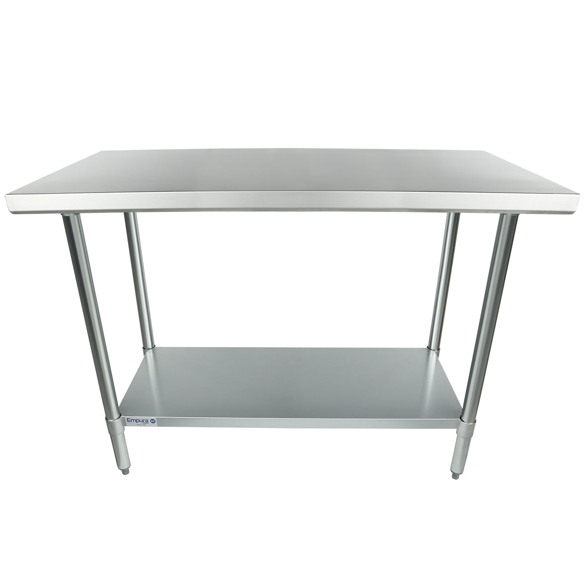 Empura 30" x 24" 18-Gauge 304 Stainless Steel Commercial Work Table with Flat Top Galvanized Legs and Undershelf