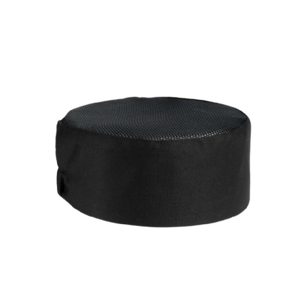 Regular Size Black Poly-Cotton Blend Chef's Hat