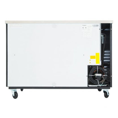 59" x 28" Swing Solid Door Powder Coated Black Stainless Steel Commercial Back Bar Refrigerator Back Bar Cabinet, Refrigerated Empura