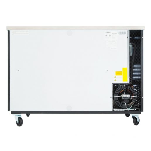 59" x 28" Swing Solid Door Powder Coated Black Stainless Steel Commercial Back Bar Refrigerator Back Bar Cabinet, Refrigerated Empura
