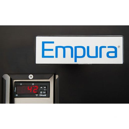 90" x 28" Swing Solid Door Powder Coated Black Stainless Steel Commercial Back Bar Refrigerator Back Bar Cabinet, Refrigerated Empura