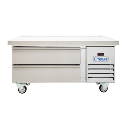 50" 2 Drawer Refrigerated Commercial Chef Base - 12" Depth Pan Equipment Stand, Refrigerated Base Empura