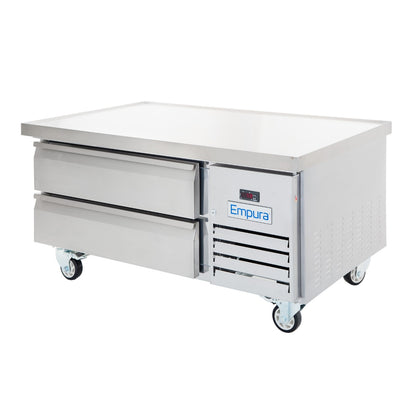50" 2 Drawer Refrigerated Commercial Chef Base - 12" Depth Pan Equipment Stand, Refrigerated Base Empura
