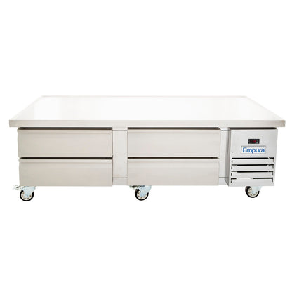 74" 4 Drawer Refrigerated Commercial Chef Base - 12" Depth Pan Equipment Stand, Refrigerated Base Empura