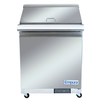 29" 1 Door Commercial Mega Top Refrigerated Sandwich and Salad Prep Table Refrigerated Counter, Mega Top Sandwich / Salad Unit Empura