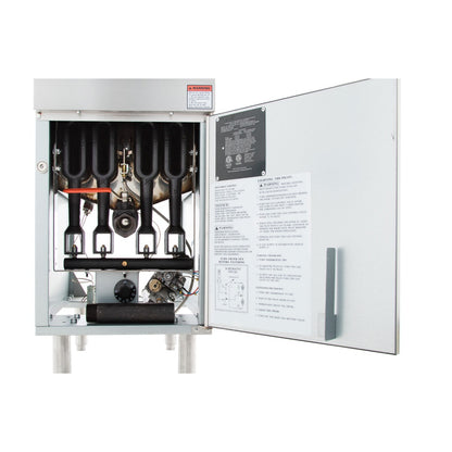 50 lb. Natural Gas Commercial Stainless Steel Floor Fryer - 120,000 BTU Fryer, Gas, Floor Model, Full Pot Empura