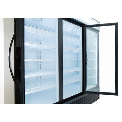 78" Black Swing Commercial Glass Door Merchandiser Refrigerator - 67 cu ft Refrigerator, Merchandiser Empura
