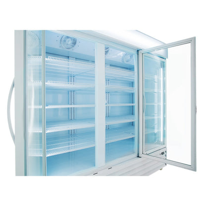 78" White Swing Commercial Glass Door Merchandiser Refrigerator - 67 cu ft Refrigerator, Merchandiser Empura