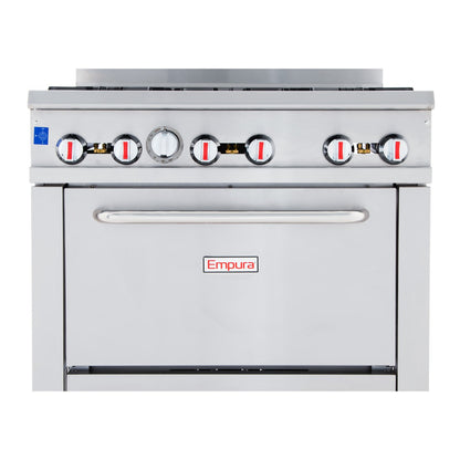 36" 6 Burner Commercial Liquid Propane Range with Oven Base - 211,000 BTU Range, 36" Restaurant, Gas Empura
