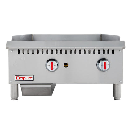 24" Heavy Duty Commercial Countertop Gas Griddle with Manual Controls - 60,000 BTU Griddle / Charbroiler, Gas, Countertop Empura