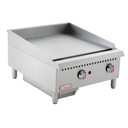 24" Heavy Duty Commercial Countertop Gas Griddle with Manual Controls - 60,000 BTU Griddle / Charbroiler, Gas, Countertop Empura
