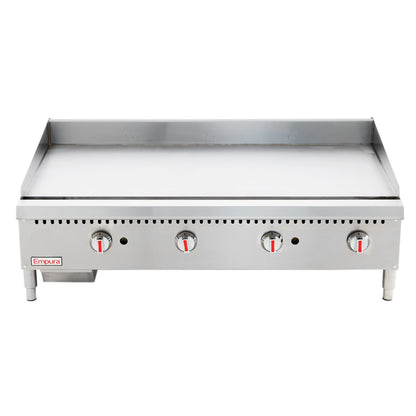 48" Heavy Duty Commercial Countertop Gas Griddle with Manual Controls - 120,000 BTU Griddle / Charbroiler, Gas, Countertop Empura