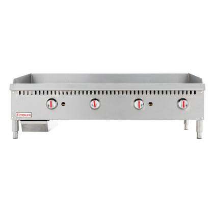 48" Heavy Duty Commercial Countertop Gas Griddle with Manual Controls - 120,000 BTU Griddle / Charbroiler, Gas, Countertop Empura