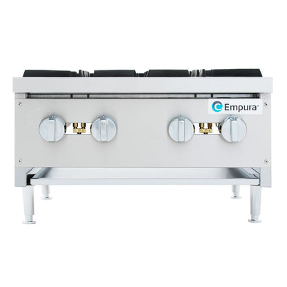 24" 4 Burner Commercial Gas Heavy Duty Countertop Hot Plate - 120,000 BTU Hotplate, Countertop, Gas Empura