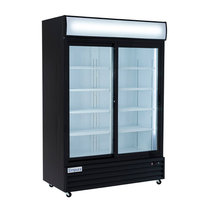 52" Black Sliding Commercial Glass Door Merchandiser Refrigerator - 42 cu ft Refrigerator, Merchandiser Empura