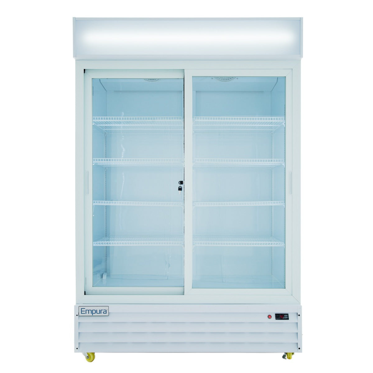 Empura ESM-42W 52.3" White Sliding Glass Door Merchandiser Refrigerator With 2 Doors, 42 Cubic Ft, 115 Volts