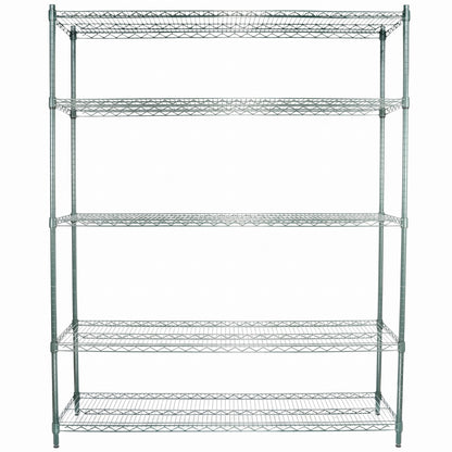 60" x 18" Epoxy 5-Shelf Commercial Wire Shelving Kit Kit with 86" Posts, NSF