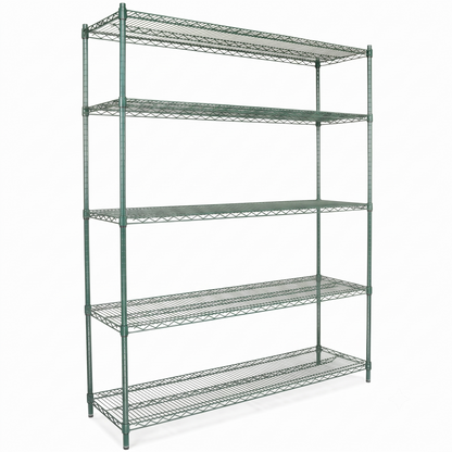72" x 18" Epoxy 5-Shelf Commercial Wire Shelving Kit Kit with 86" Posts, NSF
