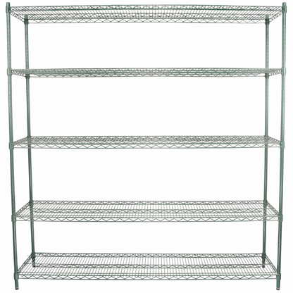 72" x 18" Epoxy 5-Shelf Commercial Wire Shelving Kit Kit with 86" Posts, NSF