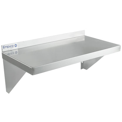24" x 12" 18 Gauge Stainless Steel Standard Duty Wall Shelf, NSF Shelving, Wall Mounted Empura