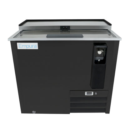 37" Powder Coated Black Stainless Steel Commercial Horizontal Bottle Cooler