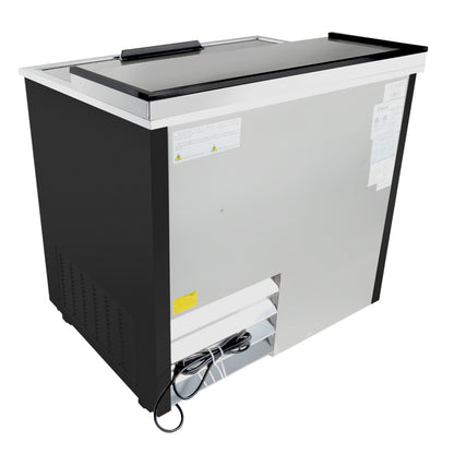 37" Powder Coated Black Stainless Steel Commercial Horizontal Bottle Cooler