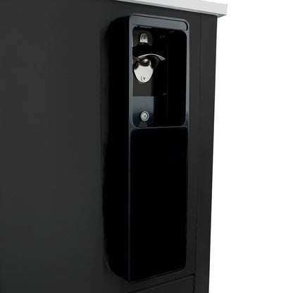 37" Powder Coated Black Stainless Steel Commercial Horizontal Bottle Cooler
