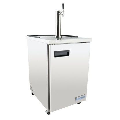 24" Single Tap Commercial Kegerator Beer Dispenser - Stainless Steel, Holds (1) 1/2 Keg