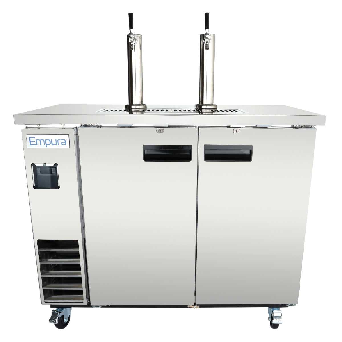 61" Dual Single Tap Commercial Kegerator Beer Dispenser - Stainless Steel, Holds (2) 1/2 Kegs