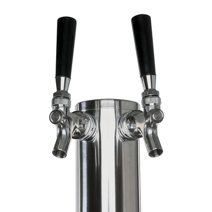 61" Double Tap Commercial Kegerator Beer Dispenser - Stainless Steel, Holds (2) 1/2 Kegs