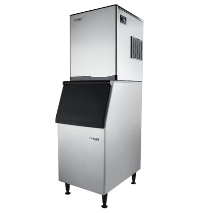23" Air Cooled Commercial Half Cube Ice Machine with 308lb. Ice Storage Bin - 350 lb. Ice Maker with Bin, Cube-Style Empura