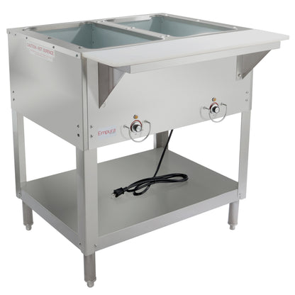 Two Pan Open Well Stainless Steel Electric Steam Table - 120V