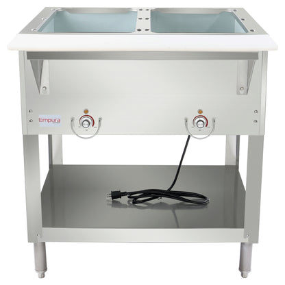 Two Pan Open Well Stainless Steel Electric Steam Table - 120V