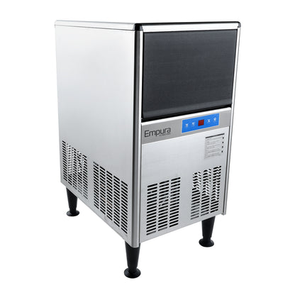 17" Air Cooled Commercial Undercounter Full Cube Ice Machine - 120 lb. Ice Maker with Bin, Cube-Style Empura