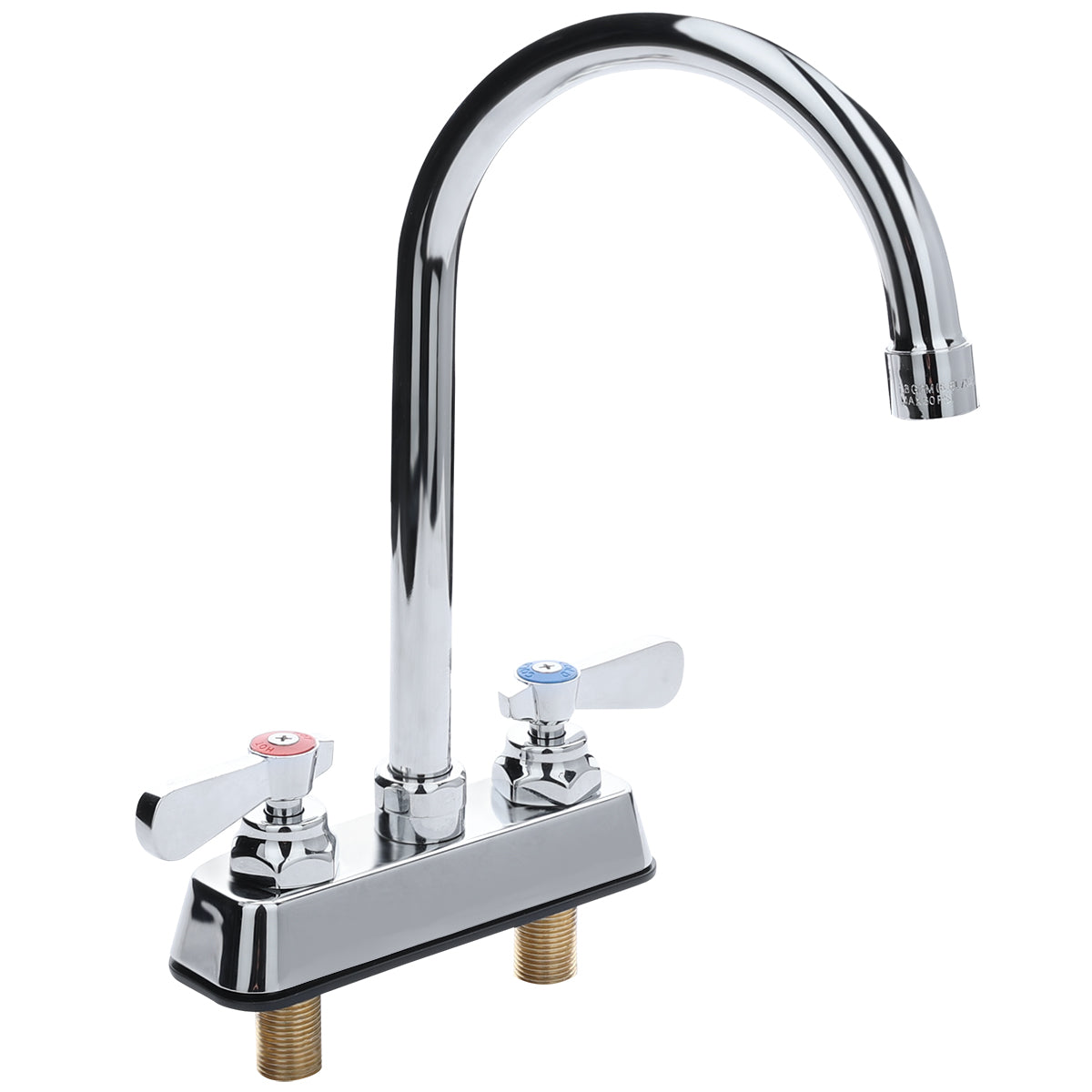 Deck-Mounted Commercial Faucet with 4" Centers and 6" Swivel Gooseneck Spout, NSF Faucet, Deck Mount Empura