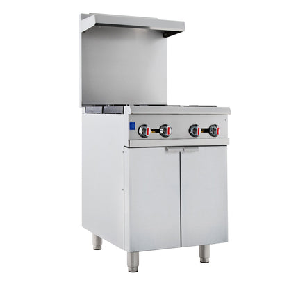 24" 4 Burner Commercial Gas Range with Storage Base - 120,000 BTU Range, 24" Restaurant, Gas Empura