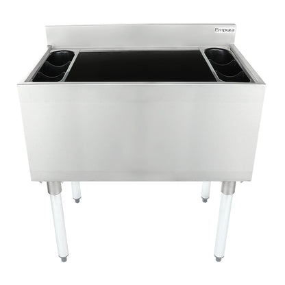 30" x 18.5" Stainless Steel Commercial Underbar Ice Bin, NSF Underbar Ice Bin/Cocktail Unit Empura