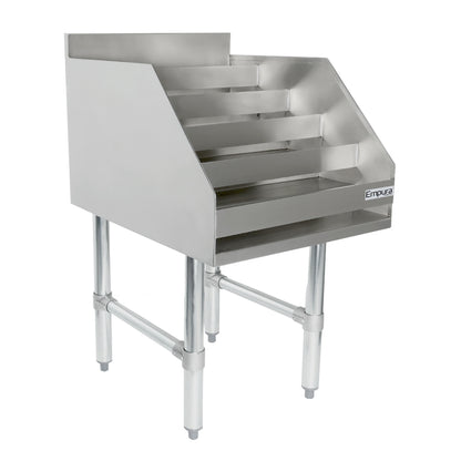 18" Five-Tiered Stainless Steel Commercial Liquor Display Rack, NSF Underbar Bottle Storage Display Unit Empura