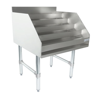 24" Five-Tiered Stainless Steel Commercial Liquor Display Rack, NSF Underbar Bottle Storage Display Unit Empura