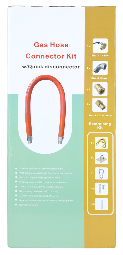 48" Mobile Gas Connector Hose Kit with Quick Disconnector Gas Connector Hose Kit / Assembly Empura