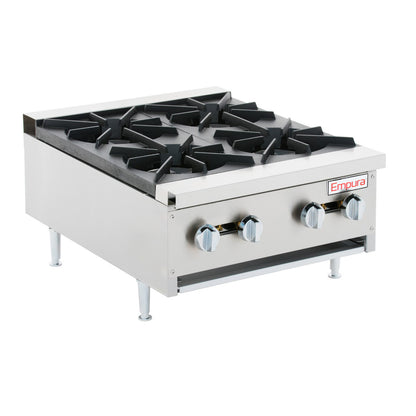 24" 4 Burner Commercial Gas Heavy Duty Countertop Hot Plate - 120,000 BTU